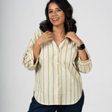 Ivy Stripe Handblocked Cotton Shirt