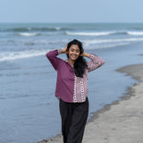 Boysenberry Grid Cotton Shirt