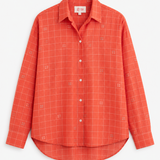 Fresh Coral Jamdani Cotton Shirt