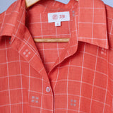 Fresh Coral Jamdani Cotton Shirt