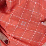 Fresh Coral Jamdani Cotton Shirt
