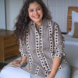 Ink and Chalk Handblocked Cotton Shirt