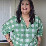 Off-Duty Checked Handblocked Cotton Shirt