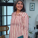 Rubina Stripe Handblocked Cotton Shirt