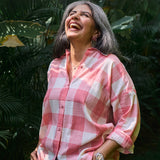 Salmon Checked Handloom Shirt