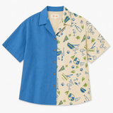 Solo Date Handblocked Cotton Shirt(Blue)
