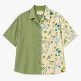 Solo Date Handblocked Cotton Shirt(Green)
