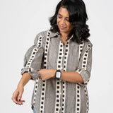 Ink and Chalk Handblocked Cotton Shirt