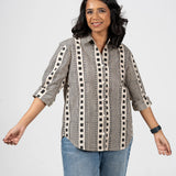 Ink and Chalk Handblocked Cotton Shirt