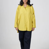 Lime Whisper Oversize Cotton Shirt