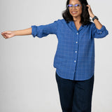 Classic Blue Checked Handloom Shirt