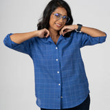Classic Blue Checked Handloom Shirt
