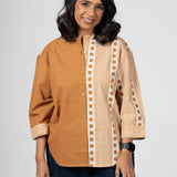 Maati Grid Handblocked Cotton Shirt