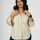 Ivy Stripe Handblocked Cotton Shirt
