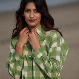 Off-Duty Checked Handblocked Cotton Shirt
