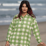 Off-Duty Checked Handblocked Cotton Shirt