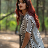 Nira Grid Handblocked Cotton Shirt