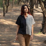 Nira Grid Handblocked Cotton Shirt
