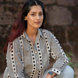 Ink and Chalk Handblocked Cotton Shirt