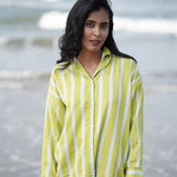 Limezest Stripe Handblocked Cotton Shirt