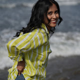 Limezest Stripe Handblocked Cotton Shirt
