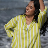 Limezest Stripe Handblocked Cotton Shirt