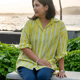 Limezest Stripe Handblocked Cotton Shirt