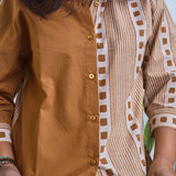 Maati Grid Handblocked Cotton Shirt