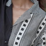 Nira Grid Handblocked Cotton Shirt